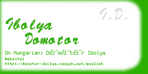 ibolya domotor business card